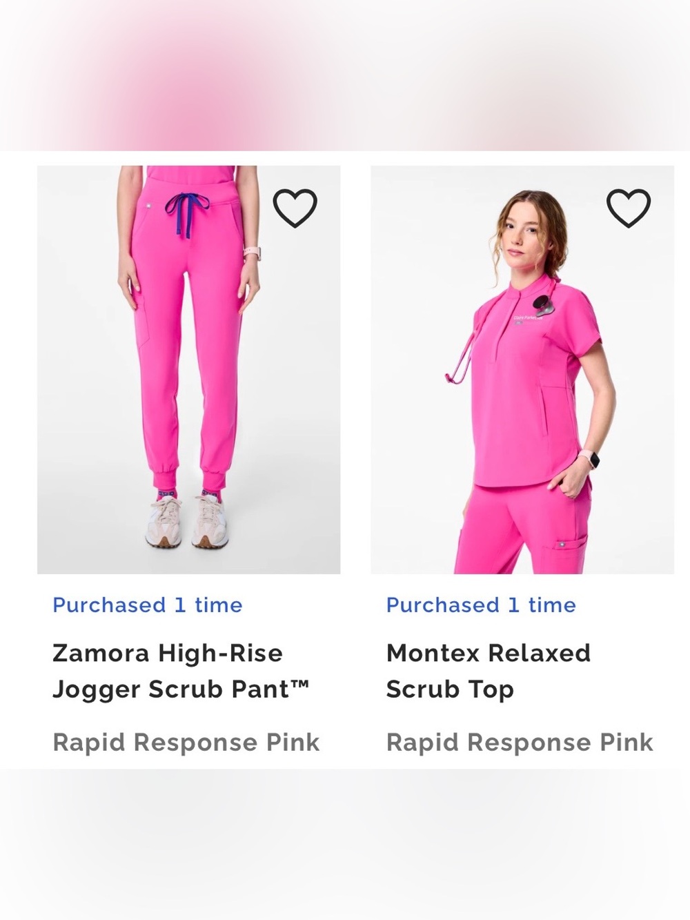 BrandNew FIGS scrub set Women’s Rapid Response/Hot Pink Scrub Set in Size M